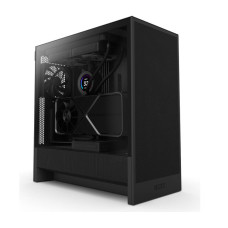 NZXT H5 Flow 2024 Edition Compact Mid-Tower ATX Airflow Case, Pre-Installed 2x F120Q, SGCC Steel, Dark Tinted Tempered Glass Materials, Easy Cable Management, Black | CC-H52FB-01